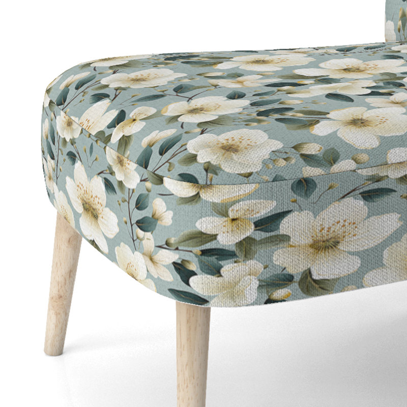 Chaise d'appoint rembourrée Watercolor Whimsy White Serenaded Gardens