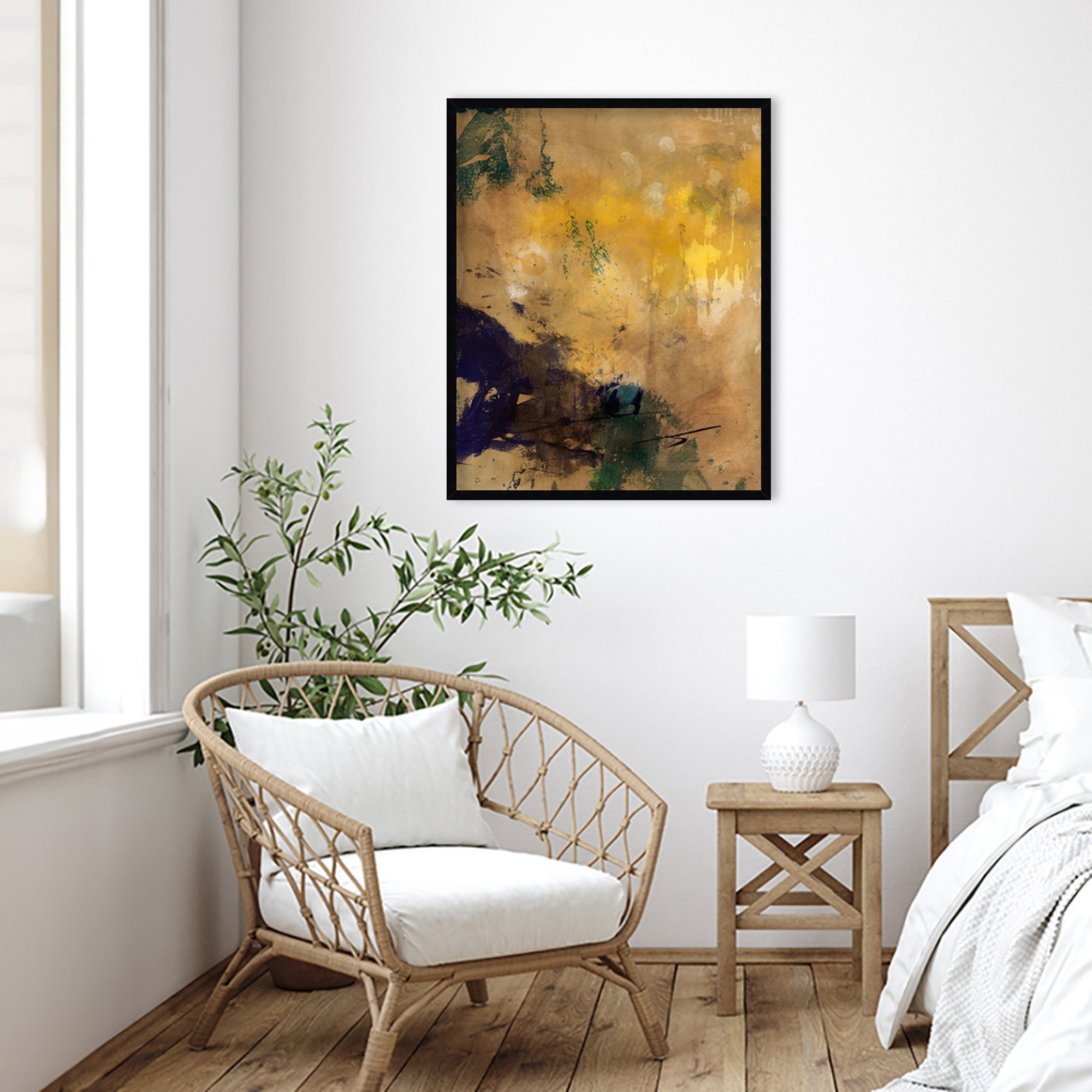 Amber Haze II by Flagler Wood Framed Wall Art Print, Black, 33" H x 27" W