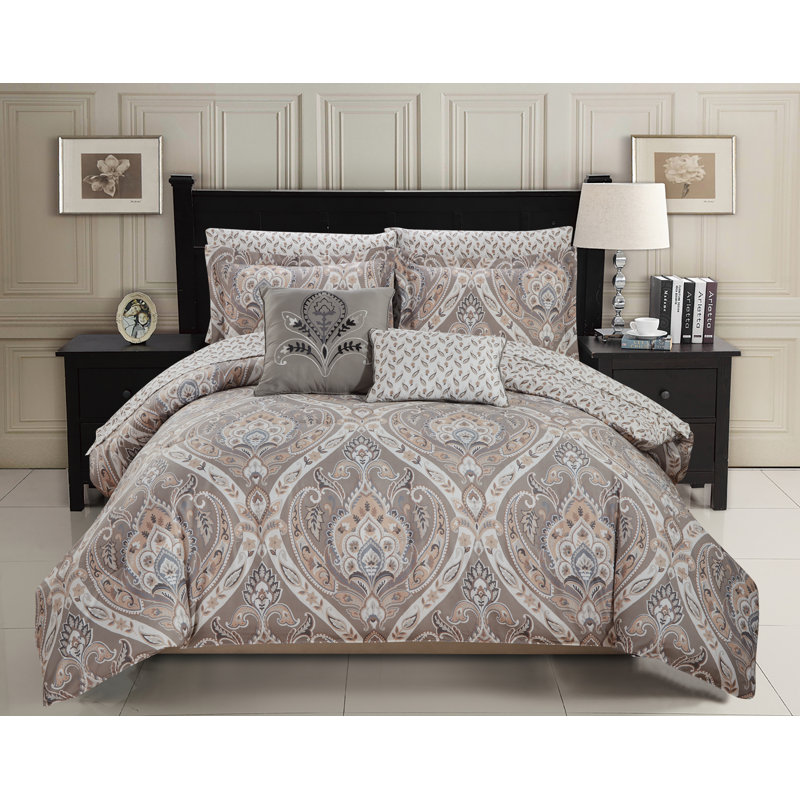 Tisdale Microfiber Comforter Set with Matching Sheet Set, Queen Comforter + 8 Additional Pieces