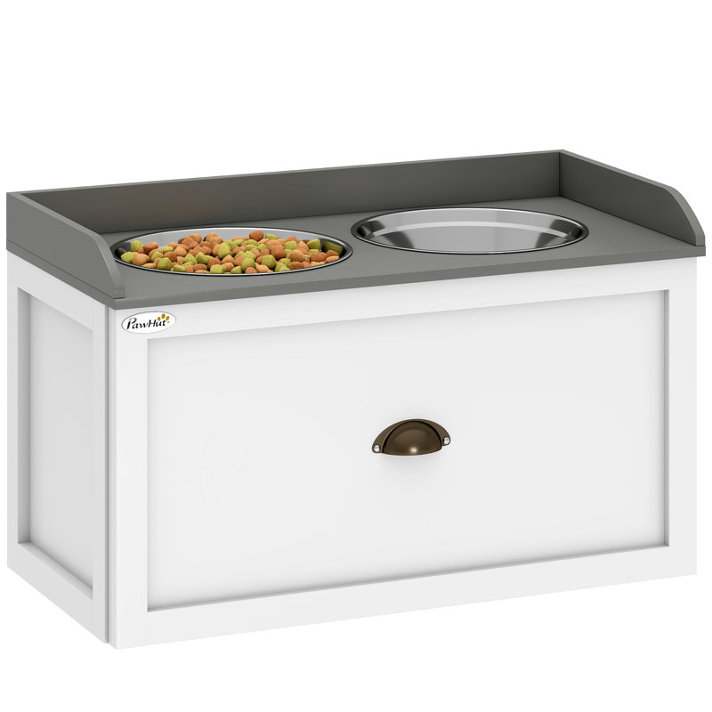 Elevated Feeder, White/Gray