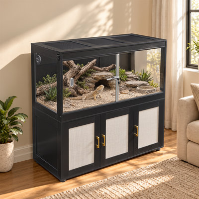 Terrarium de 350 litres avec 3 compartiments pour lézards et dragons barbu