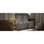Grand lit mural multifonctionnel avec bureau, panneau de fibres à densité moyenne durable, style moderne pour les petits espaces