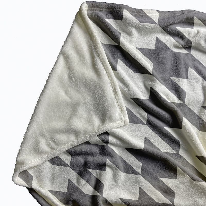Houndstooth Throw Blanket, Gray, 30" W x 40" L