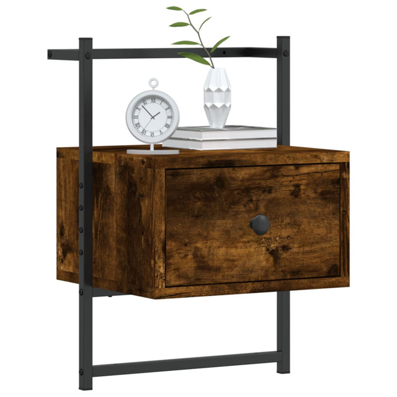 Huckstep 35cm W Bedside Table, 1, Smoked Oak