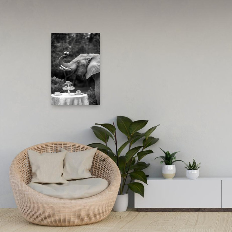 Elephant Tea Party Wall Art Print, 60.96cm H x 40.64cm W
