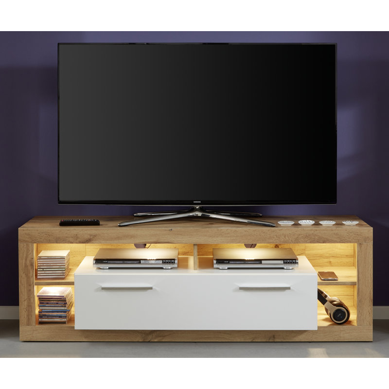Wisby TV Stand, White/Brown