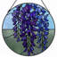 Panneau de vitrail en verre coloré 12 po H Wisteria-532609762