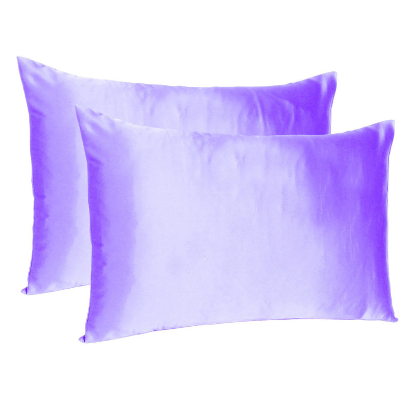 Taie d'oreiller en satin , Standard, Violet