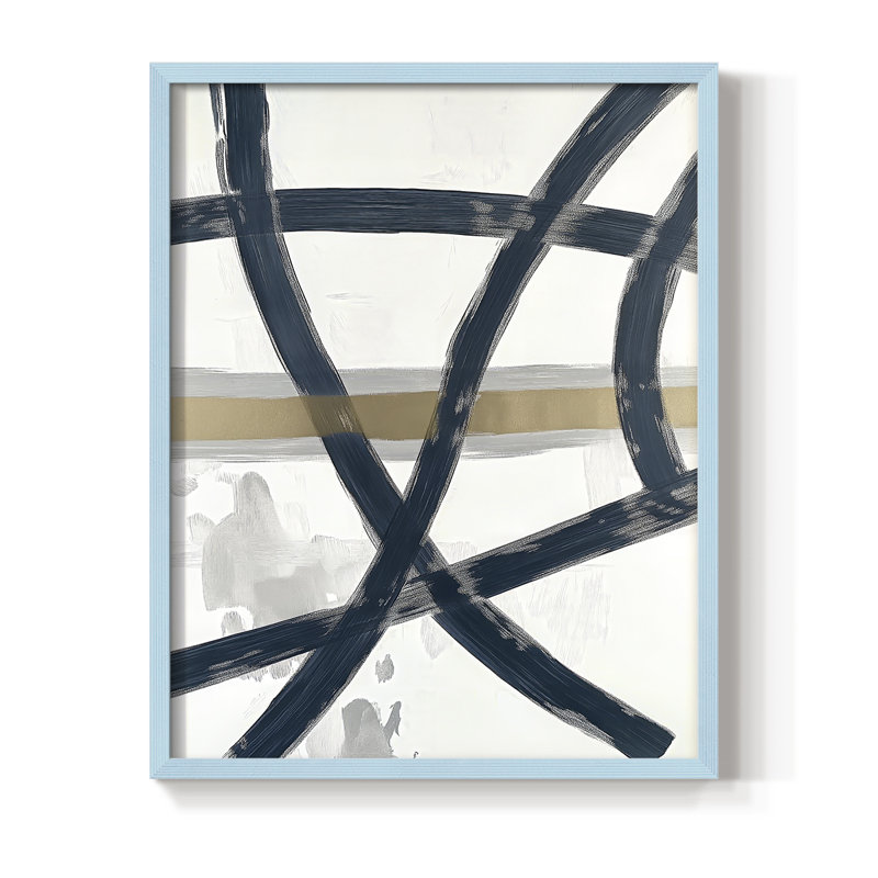 «Abstract LII», reproduction encadrée - prête à être suspendue - fabriquée aux États-Unis, Bleu, H 14 po x l 11 po