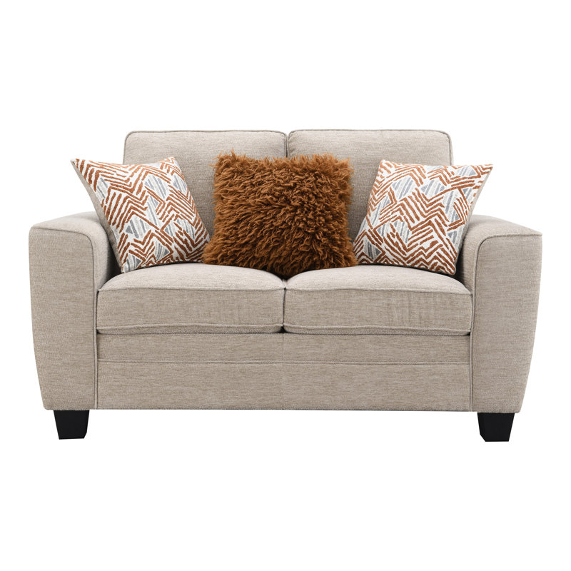 Causeuse Ralph Chenille avec coussins décoratifs - beige, Beige