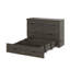 Grand lit escamotable Murphy avec station de charge, lit plateforme pliable multifonctionnel avec 1 grand tiroir de rangement pour chambre d'amis, petite chambre, gris rustique-108490109-108490099