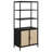 Kenneth Black 3-Shelf Radio Weave Accent Cabinet-1394946467