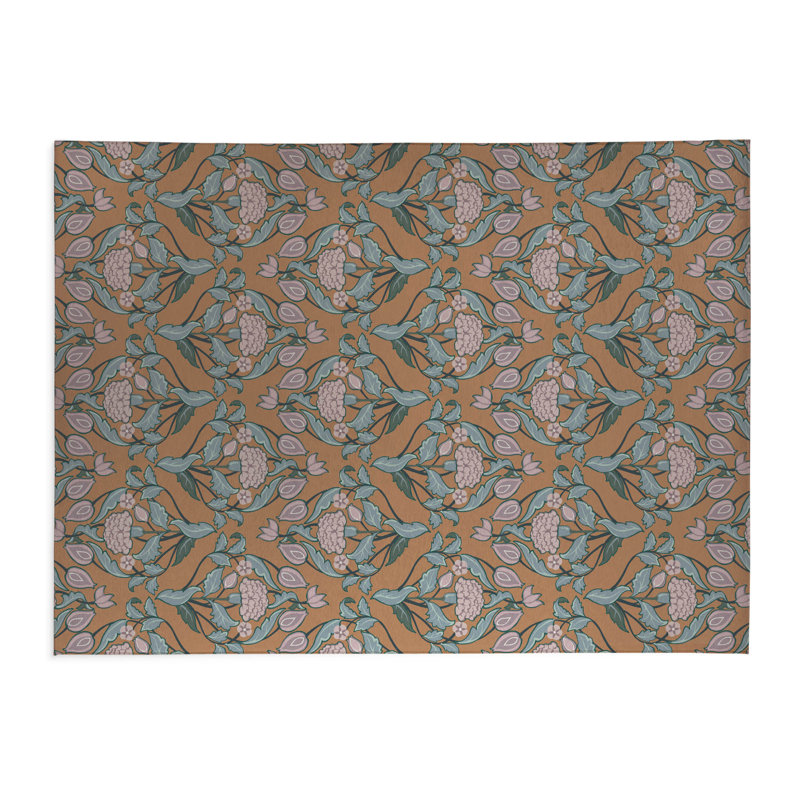 Tapis de blanchisserie antidérapant Piper, 49 "L x 6 "H, Brown Floral