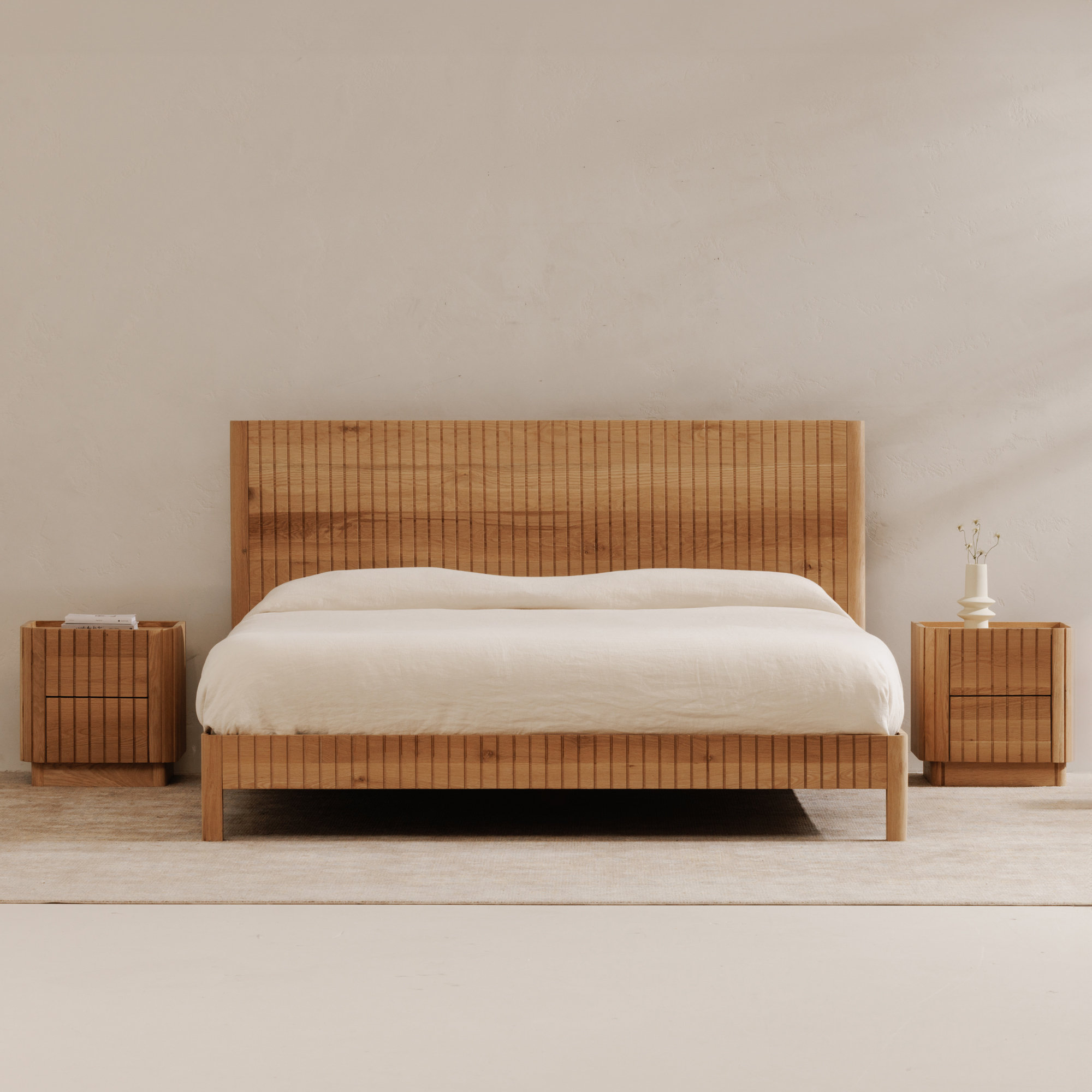 Daley Upholstered Bed, Queen, Natural