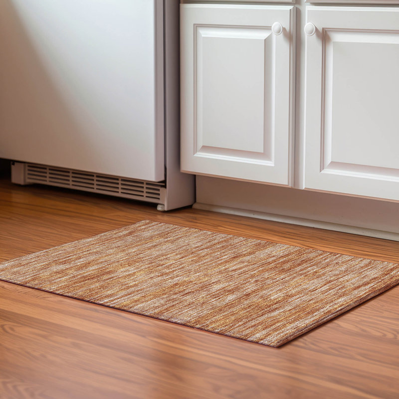 Premium Machine Washable Prisco Copper Rug, Rectangle 1'8" x 2'6"