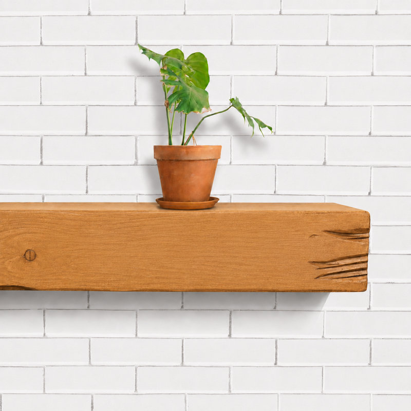 Distressed Fireplace Mantel, Rustic, 72", Aged Oak