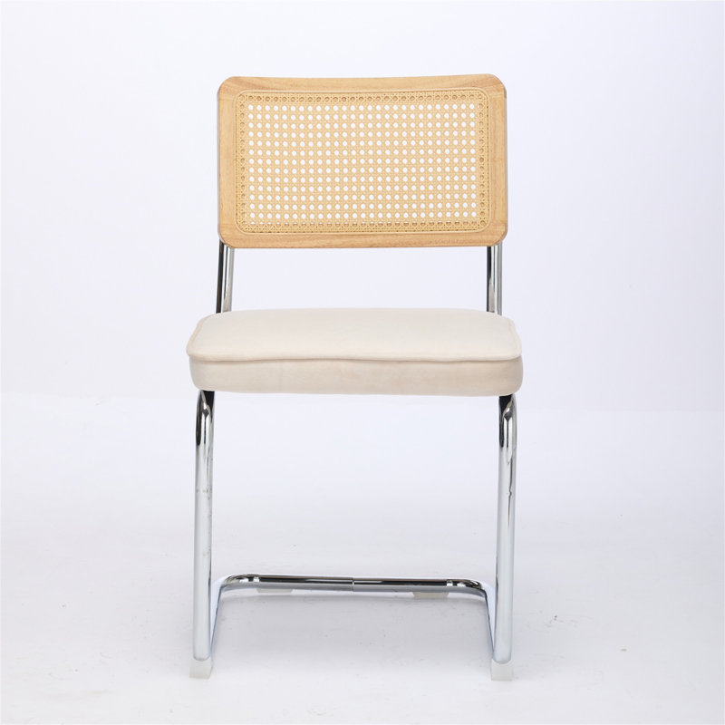 Ensemble de 2 chaises de salle à manger de style Mid-Century moderne (sans table de salle à manger), Beige