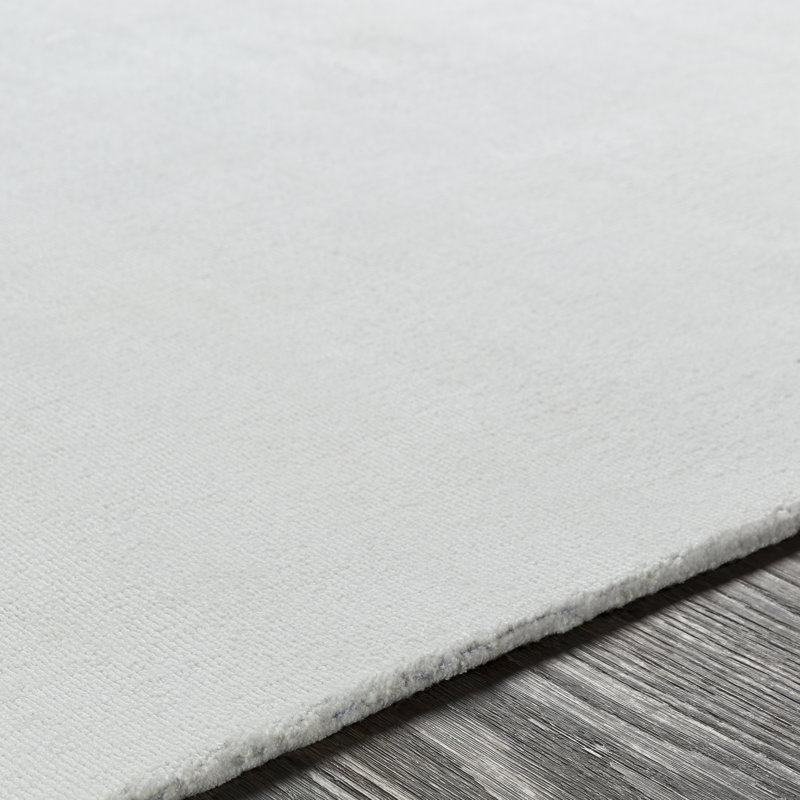Tapis blanc tissé à la main Silvana, Rectangle 5 pi x 7 pi 6 po