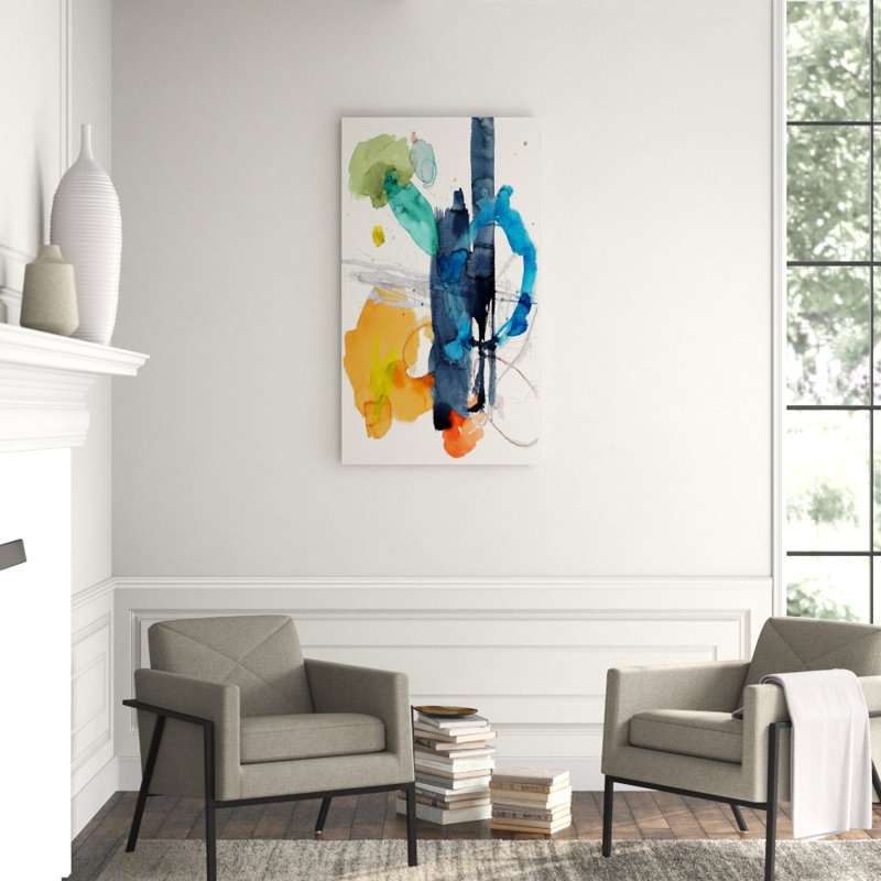 Rhythmical Movement II Painting by Sara Brown, 32" H x 24" W x 1.5" D, Image Brush Gel