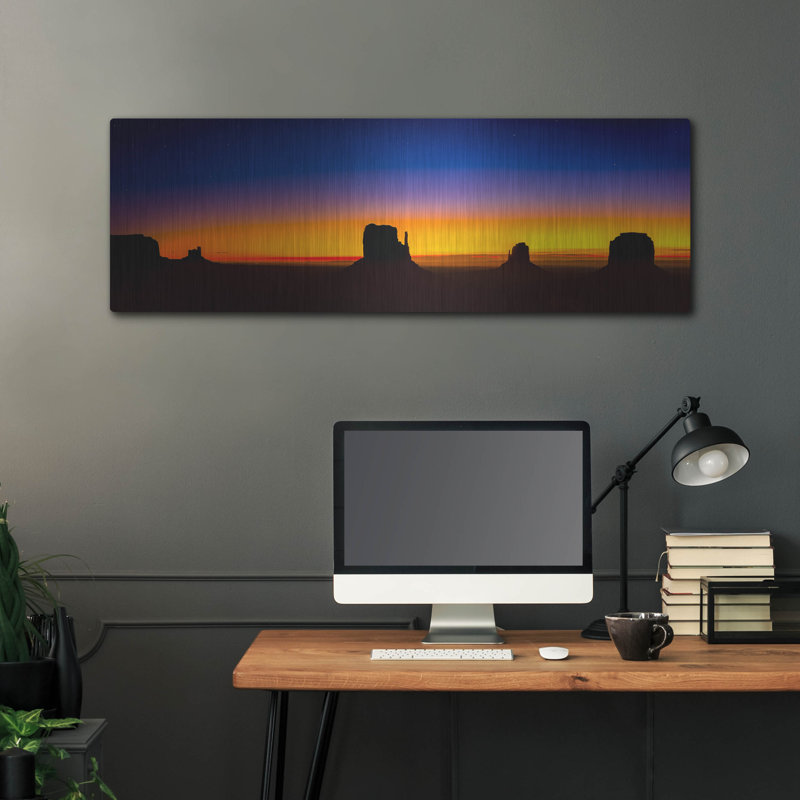 «Sunrise In The Valley» par Jonathan Ross, art mural en métal, H 16 po x l 48 po