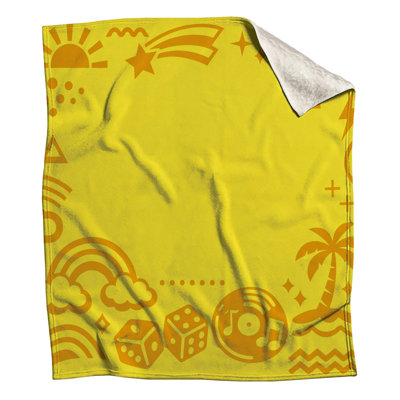 Yellow Retro Icons Blankets