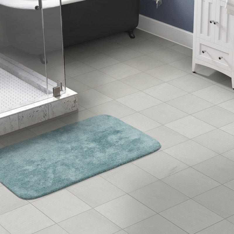 Tapis de bain antidérapant en nylon doux Mccluney, Écume de mer, L 30 po x L 50 po