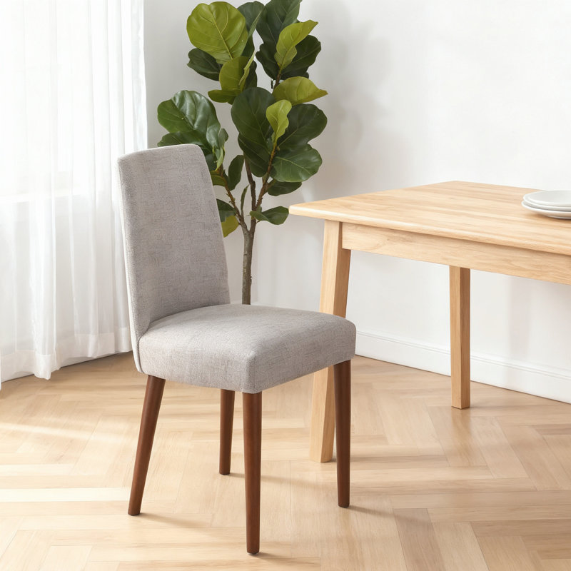 Chaise avec pieds espresso et tissu gris