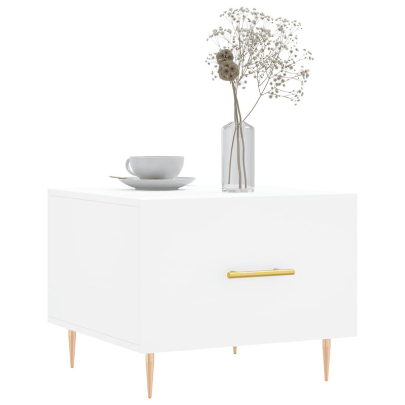 Four Leg Coffee Table with Storage, white