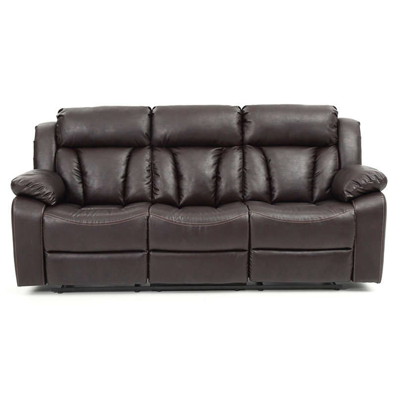 Fauteuil inclinable en cuir Kamarr, Similicuir brun foncé