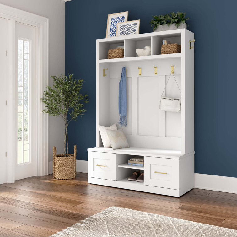 Yerani Everly Quinn Entryway Storage Set With 48W Hall Tree And Shoe Bench With Doors