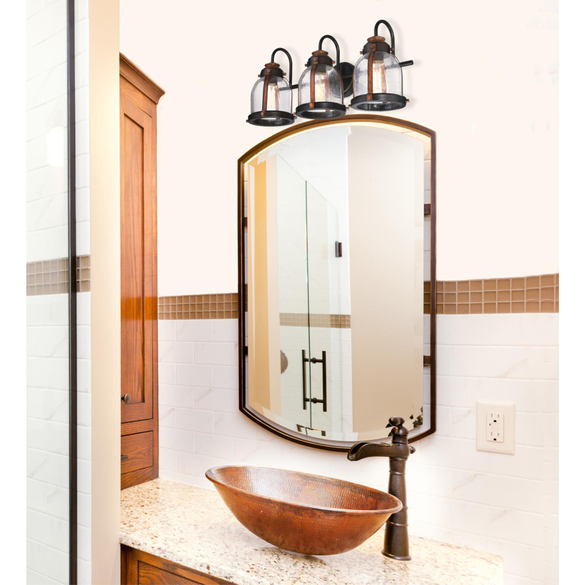 Longshore Tides Gzifa 3 - Light Dimmable Oil Rubbed Bronze & Barnwood ...