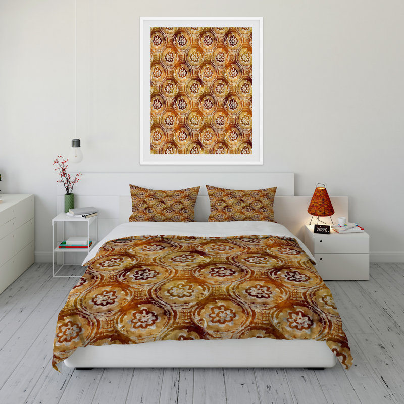 Polyester Twill Floral Duvet Cover, King Duvet Cover + 2 King Pillowcases
