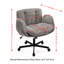 Chaise de bureau pivotante en chenille avec accoudoirs convertibles et coussin double pour bureau à domicile, crème-129963545