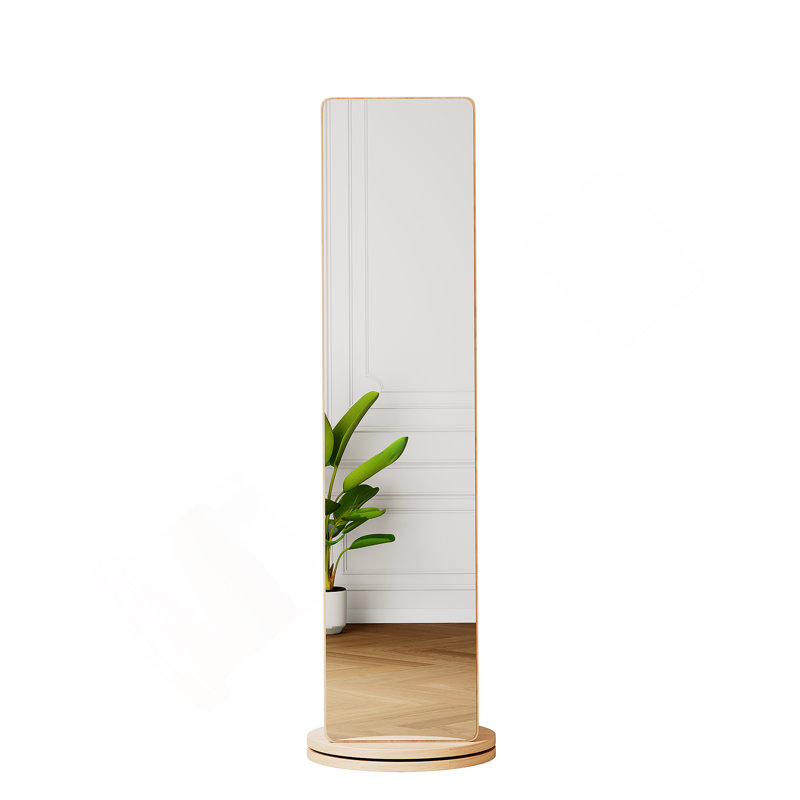 360° Rotating Full Length Mirror With Storage Shelf, Floor Mirror For Bedroom, Living Room, 68.8" x 19.69"