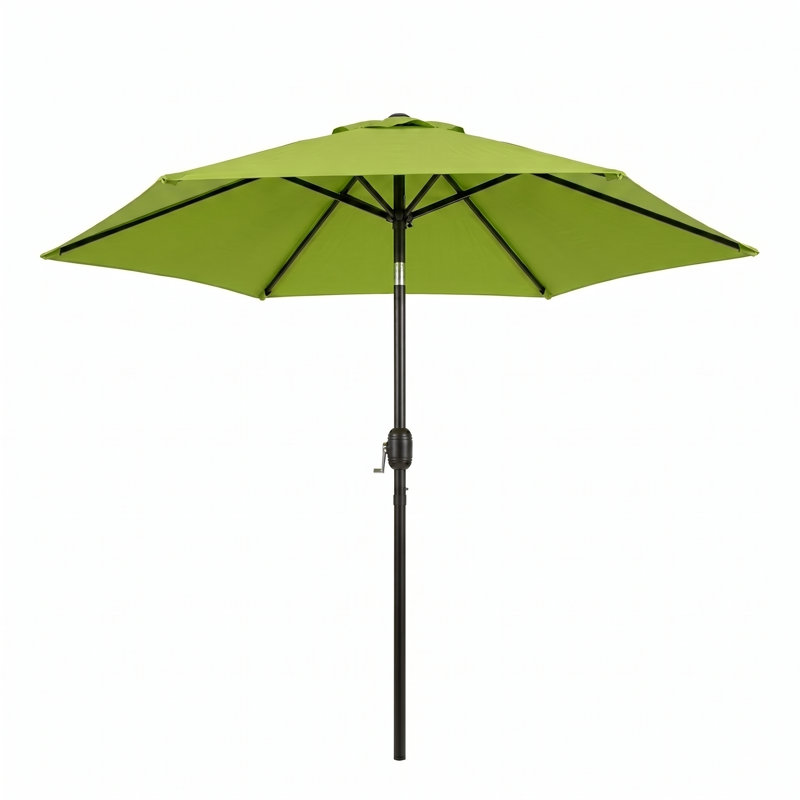 Parasol de marché de 7,5 pi de couleur vert lime avec inclinaison et manivelle