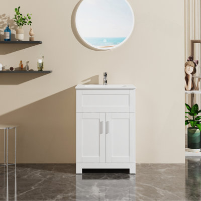 24" Sink Bathroom Vanity Laundry Cabinet Combo