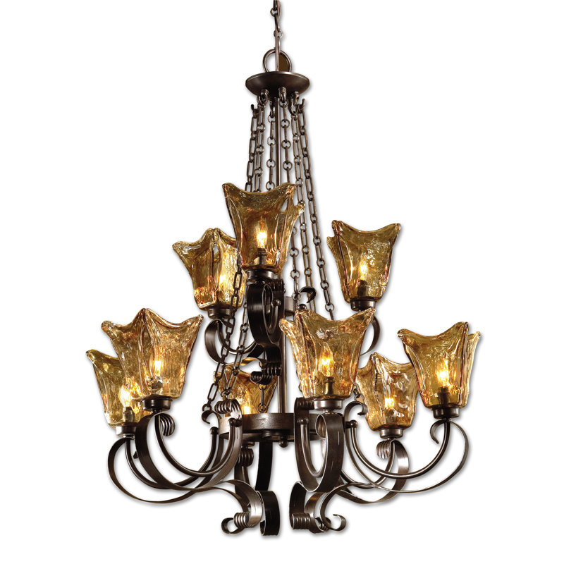 Lustre classique/traditionnel 9 lumières ombrée Constantine