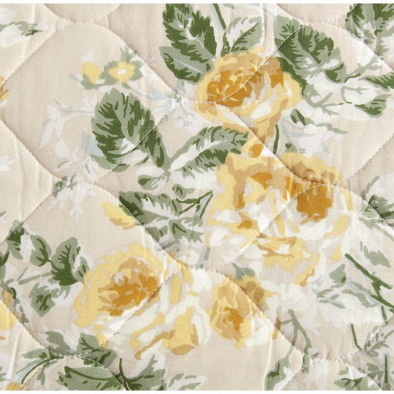 Laura Ashley Twin Reversible Cotton Quilt Set in Gold and Beige