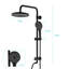 Douche double noire matte avec douchette à main de 8 po et 3 réglages, barre coulissante pour le réglage de la hauteur, la résistance à la corrosion et à la décoloration, barre réglable à fixation murale, finition anticorrosion,