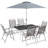 Jovannie 6 - Person Patio Dining Set Umbrella Hole Included Rectangular Table with Cushions Included-1703513040