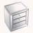 Three Drawer Mirror Finish Cabinet
