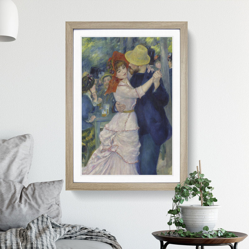 Dance at Bougival by Pierre-Auguste Renoir - Framed Print, 48cm H x 36cm W x 2cm D, Oak