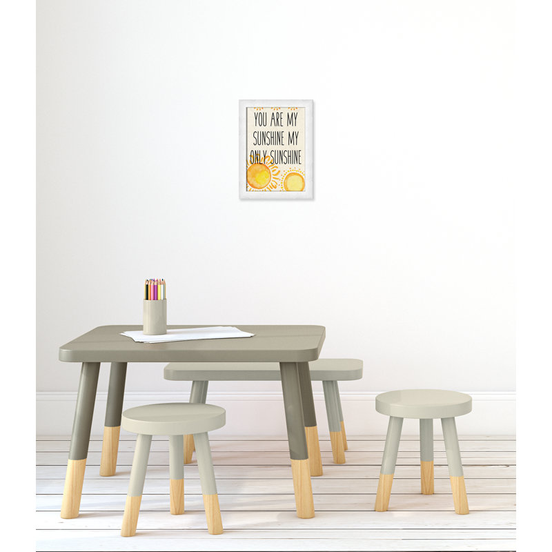 Adhésif décoratif soleil A, H 14 po x l 10 po x P 0,6 po, Encadré de boîte à grain de bois blanc