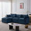 Canapés modulaires spacieux, confort tapissier en chenille, style maison en forme de L bleu