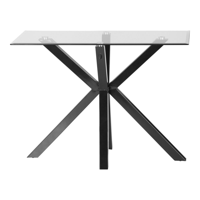 Lola 100cm Glass Top Console Table, Black