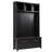 4-In-1 Hall Tree With 6 Golden Hooks, Wood Grain Bench With Multiple Storage Space, Entryway Coat Rack With 2 Drawers