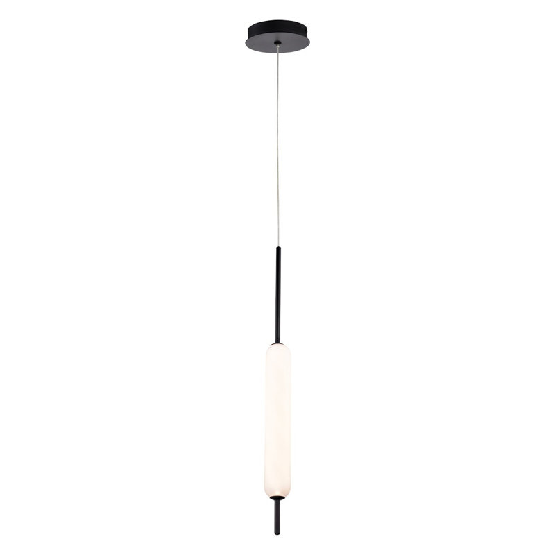 Luminaire suspendu cylindrique à 1 lumière DEL, Noir