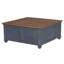 Table basse à plateau relevable 40 po, aucun assemblage requis, finition bleue en velours côtelé