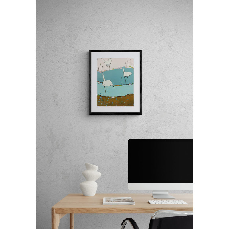 Marsh Egrets 5 Print by Phyllis Adams