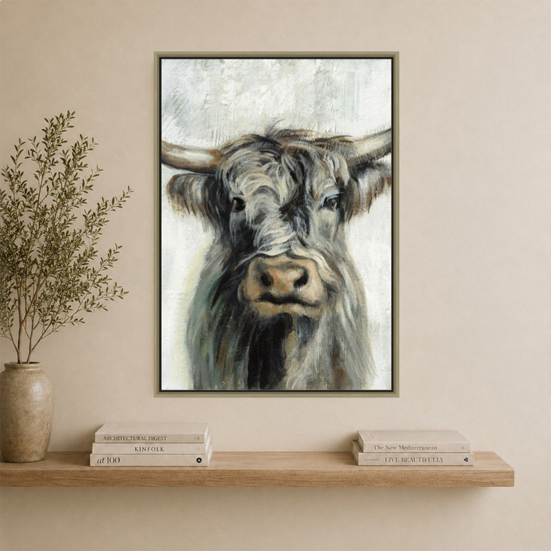 Vache Highland, Champagne, H 44 po x l 34 po
